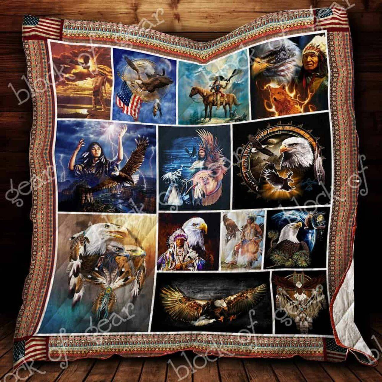 Native American Eagle Cl2100373Mdq Quilt Blanket and Home Decor