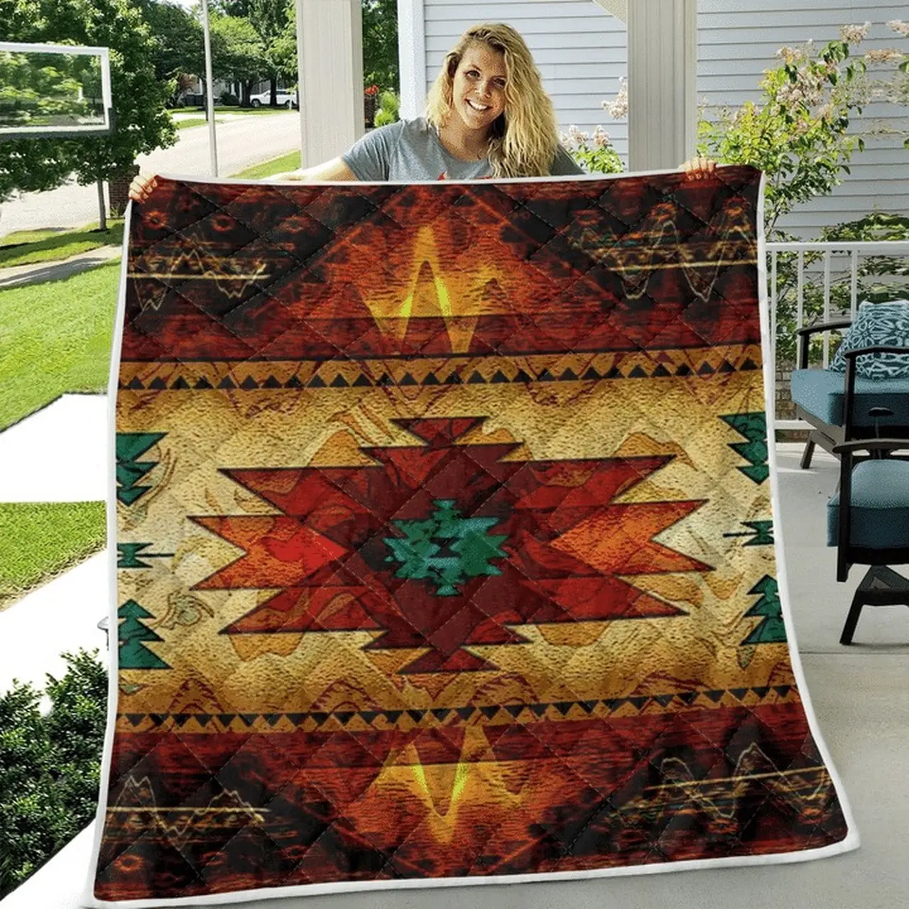 Native Pattern Quilt and Home Decor