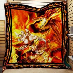 Natsus Fire Anime Quilt Blanket and Home Decor