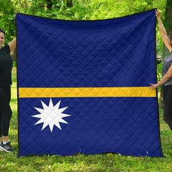 Nauru Flag Premium Quilt A6  Quilt and Home Decor
