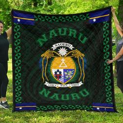Nauru Polynesian Quilt Green Love Style J11 Quilt  Quilt and Home Decor