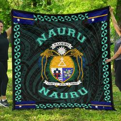 Nauru Polynesian Quilt Turquoise Love Style J11 Quilt  Quilt and Home Decor
