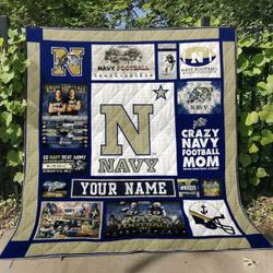 Navy Football Blanket Th0107 Quilt and Home Decor