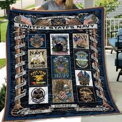 Navy Quilt Blanket Ver 2  Quilt and Home Decor
