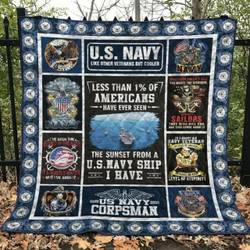 Navy Quilt Blanket Ver 3  Quilt and Home Decor