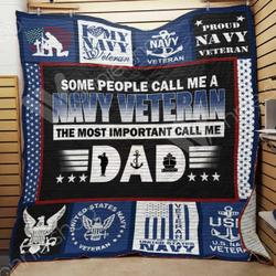 Navy Veteran Dad Quilt Blanket Dhc1102274Td and Home Decor