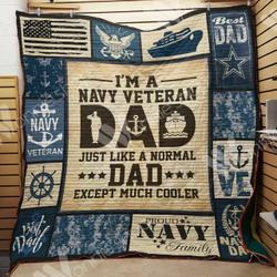 Navy Veteran Dad Quilt Blanket Dhc1102338Td and Home Decor