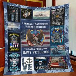 Navy Veteran Joining The Navy | Veteran Quilt | US Military Blanket Quilt | Gift for Veteran and Home Decor