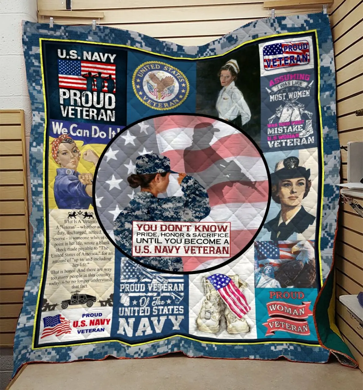 Navy Veteran Limited Blanket 3D Full Printing Dql-Qhg0034 Quilt and Home Decor