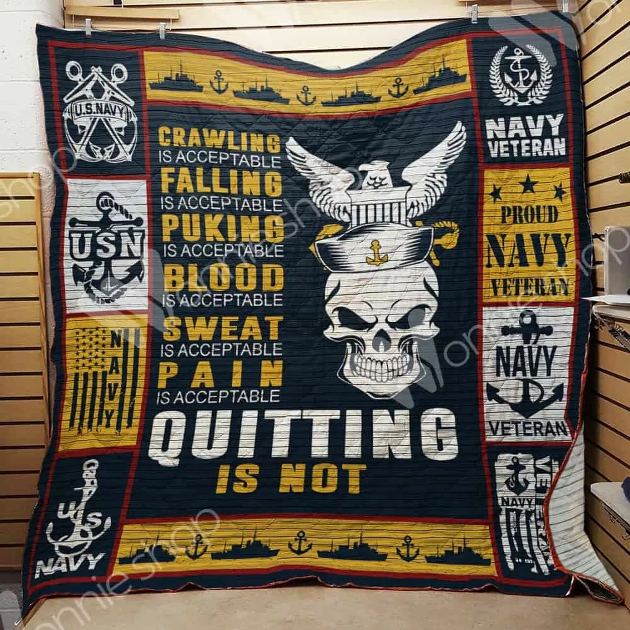 Navy Veteran Quilt Blanket Dhc1102354Td and Home Decor