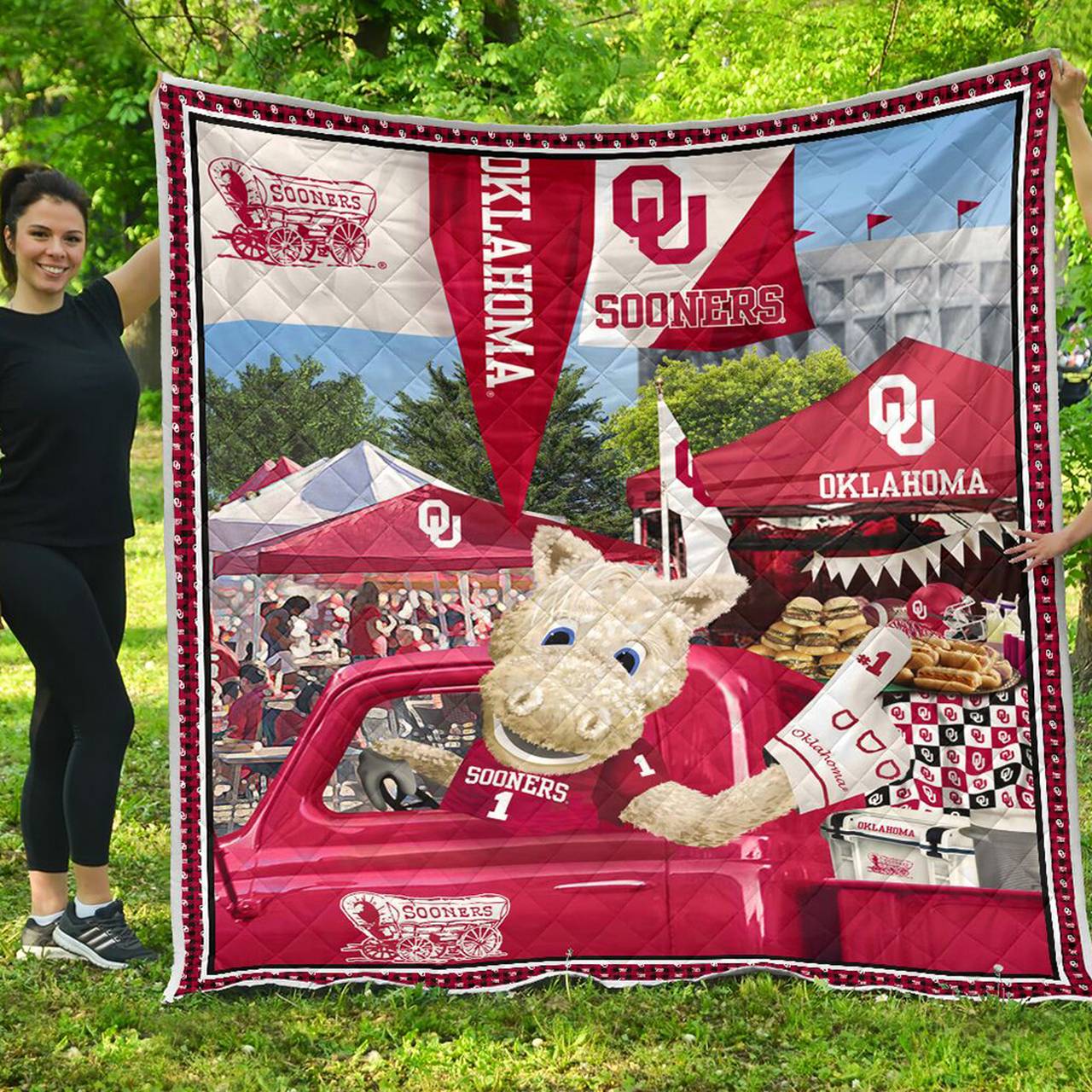 Ncaa-10-Oklahoma Sooners-Quilt For Summer 2019 and Home Decor