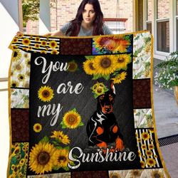 Nd 02 Sunflower Doberman Quilt  Quilt and Home Decor
