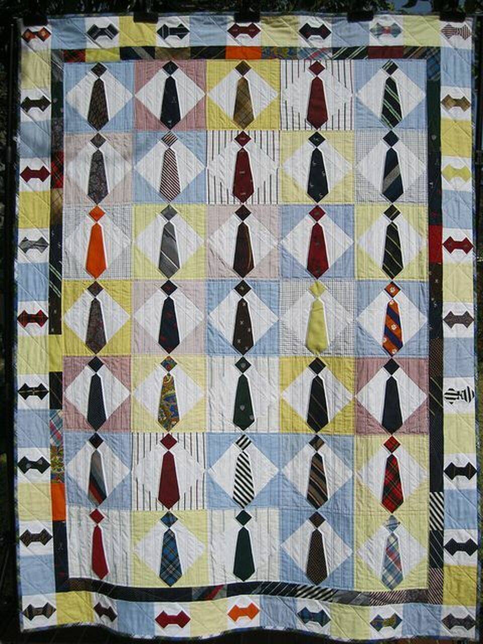 Neck Tie Cla1010395Q Quilt Blanket and Home Decor