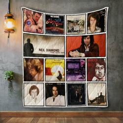 Neil Diamond Album Covers Quilt Blanket and Home Decor