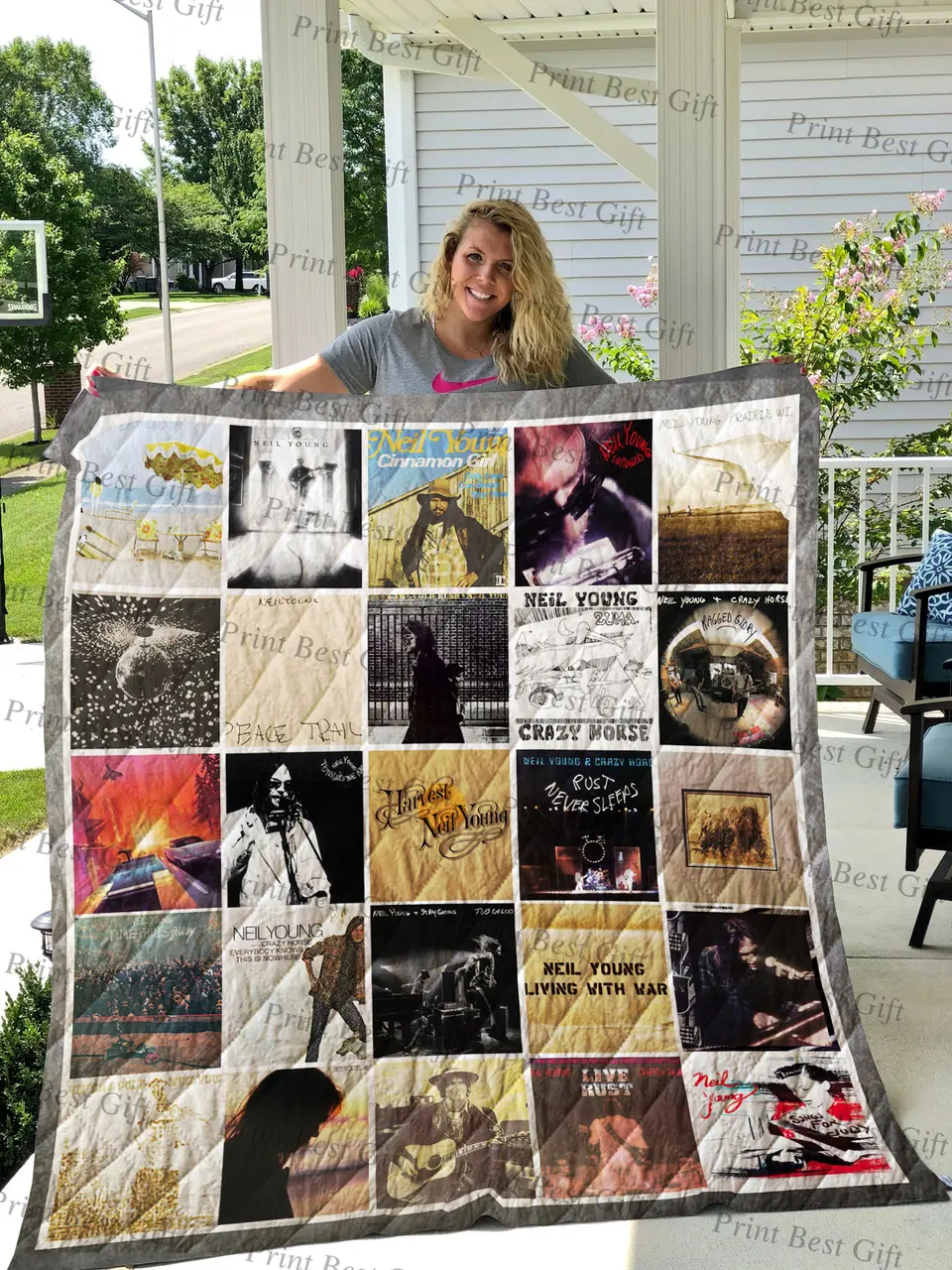 Neil Young Poster Quilt Ver and Home Decor