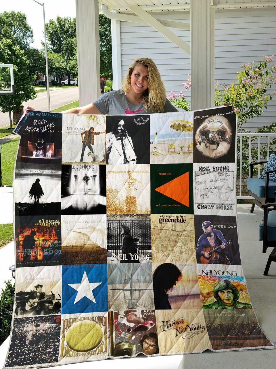 Neil Young Quilt Blanket For Fans Ver 25 and Home Decor