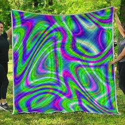 Neon Green Psychedelic Trippy Cl17100388Mdq Quilt Blanket and Home Decor