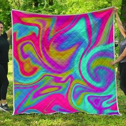 Neon Psychedelic Trippy Cl17100392Mdq Quilt Blanket and Home Decor
