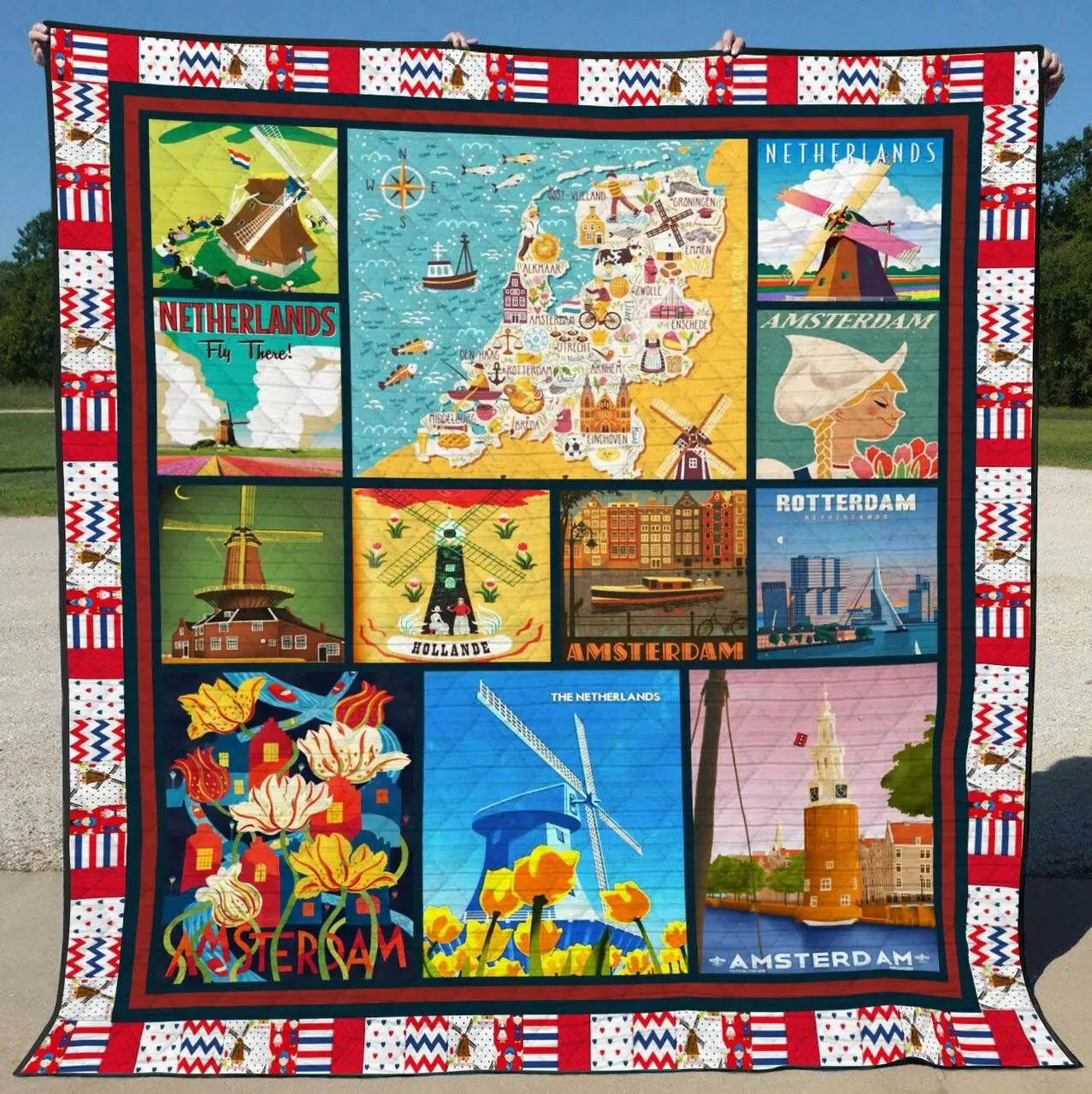 Netherlands Li0507012A Quilt Blanket and Home Decor