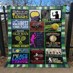 Never Underestimate An Old Man With A Tennis Racket Quilt -Tt28Mk-0803  Quilt and Home Decor