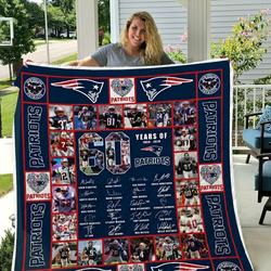 New England Patriots 60 Years Quilt Blanket and Home Decor