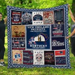 New England Patriots Kentucky Quilt Blanket Fan Made      and Home Decor