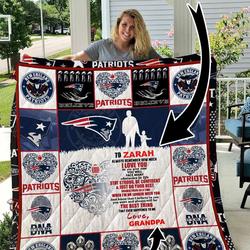 New England Patriots  Personalized Name Quilt Blanket      and Home Decor