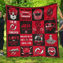 New Jersey Devils For Fan Gift Quilt and Home Decor