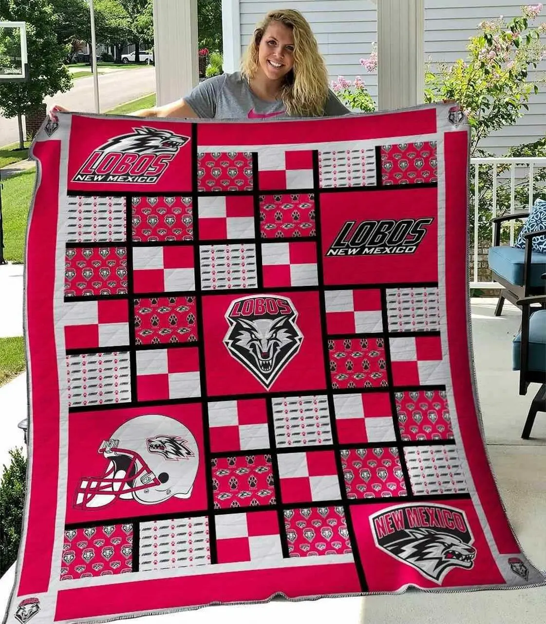 New Mexico Lobos V2 Blanket Th0107 Quilt and Home Decor
