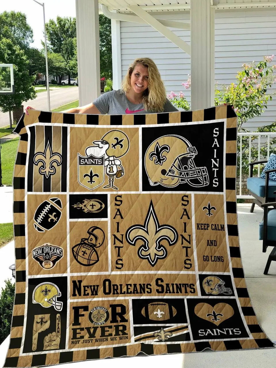 New Orleans Saints Quilt Blanket 01 and Home Decor