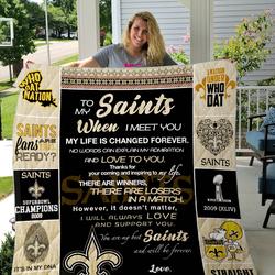 New Orleans Saints  To My Son Quilt Blanket      and Home Decor
