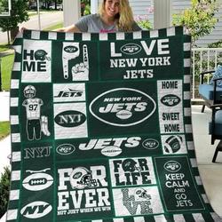 New York Jets Quilt Blanket 01 and Home Decor