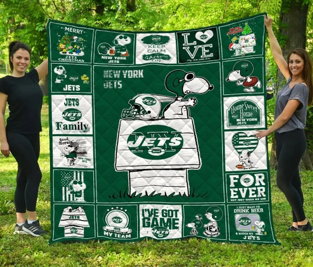 New York Jets Quilt Blanket Fan Made and Home Decor