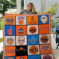 New York Knicks All Season Plus Size Quilt Blanket and Home Decor