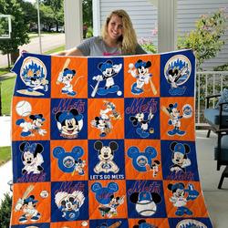 New York Mets Mickey Quilt Blanket and Home Decor