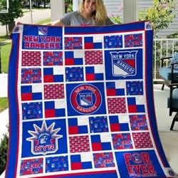 New York Rangers Quilt Blanket 02 and Home Decor