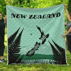 New Zealand Aotearoa Maps Premium Quilt A0  Quilt and Home Decor