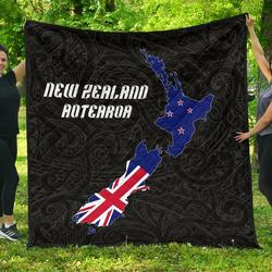 New Zealand Map Premium Quilt A6  Quilt and Home Decor