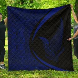 New Zealand Silver Fern Maori Premium Quilt  Circle Style  05 J2  Quilt and Home Decor