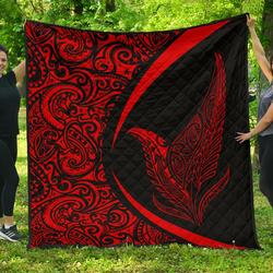 New Zealand Silver Fern Maori Premium Quilt  Circle Style  11 J2  Quilt and Home Decor