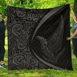 New Zealand Silver Fern Maori Premium Quilt  Circle Style  13 J2  Quilt and Home Decor