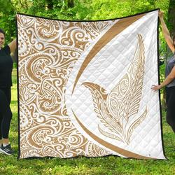 New Zealand Silver Fern Maori Premium Quilt  Circle Style  14 J2  Quilt and Home Decor