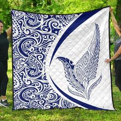 New Zealand Silver Fern Maori Premium Quilt  Circle Style  15 J2  Quilt and Home Decor
