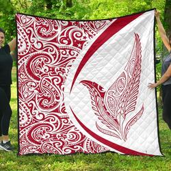 New Zealand Silver Fern Maori Premium Quilt  Circle Style  16 J2  Quilt and Home Decor