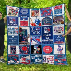 Nhl New York Rangers Quilt Blanket      and Home Decor