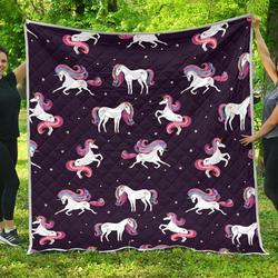 Night Girly Unicorn Cl17100397Mdq Quilt Blanket and Home Decor