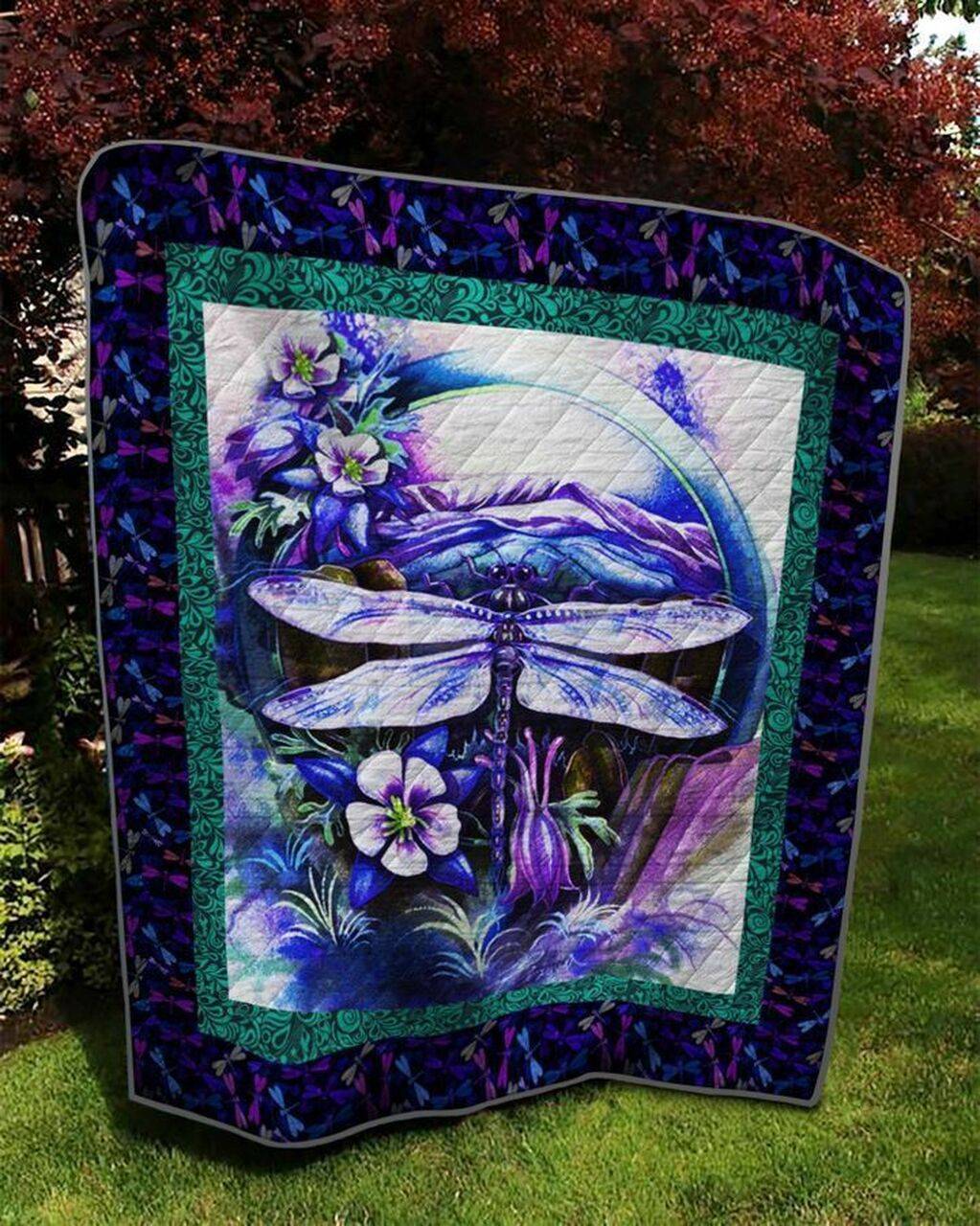 Night Glowing Dragonfly Dtc2410218 Quilt Blanket and Home Decor