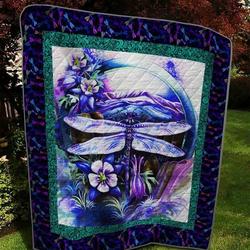 Night Glowing Dragonfly Dtc2410218 Quilt Blanket and Home Decor