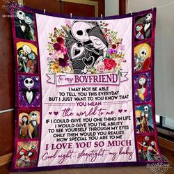 Nightmare Boyfriend You Mean The World Quilt Gg and Home Decor