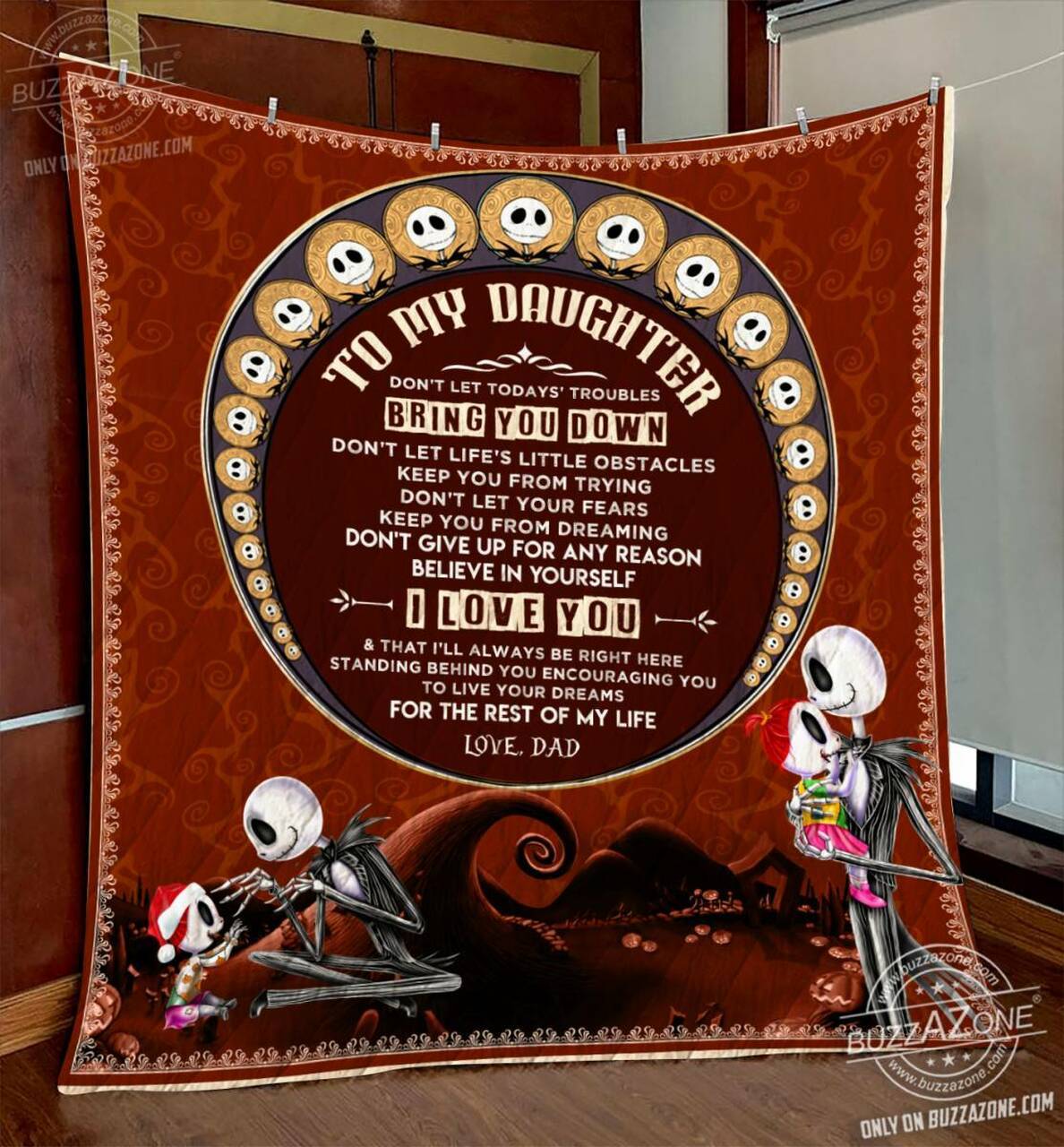 Nightmare Daughter Dad TodayS Trouble Quilt and Home Decor